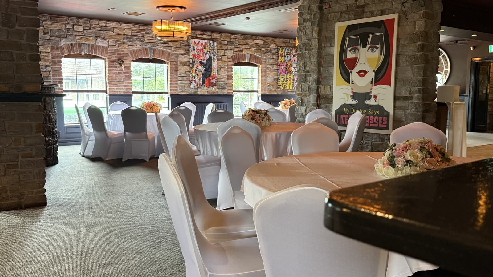 The full length of the Function Room, showing how much space the second floor gives you