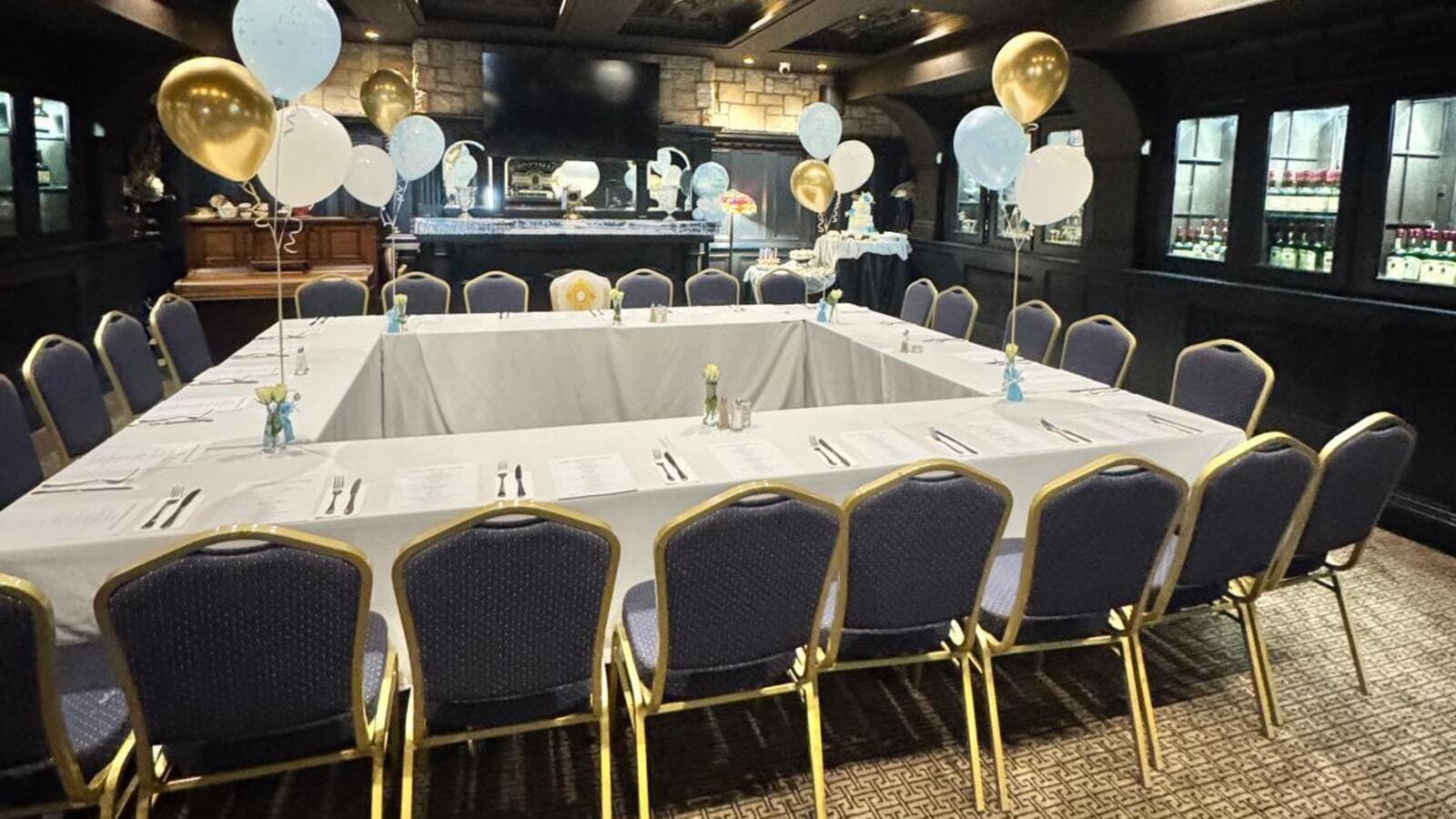 The Library at Fitzpatrick's Baldoyle, a reserved dining area set for a private gathering
