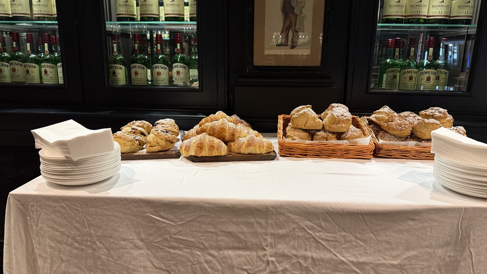 A display of pastries and sweet things served in The Library